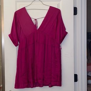 FREE PEOPLE shift pink silk mini dress